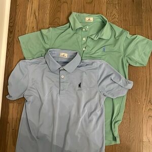 2 Johnnie-oh Hang Out polo dry fit shirts.  Size 12 boys